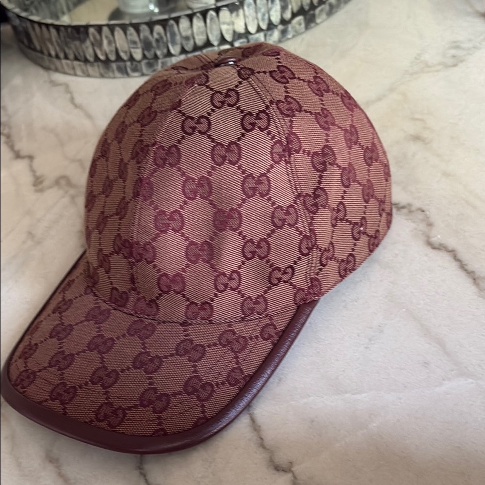 Gucci Red Monogram Canvas Hat